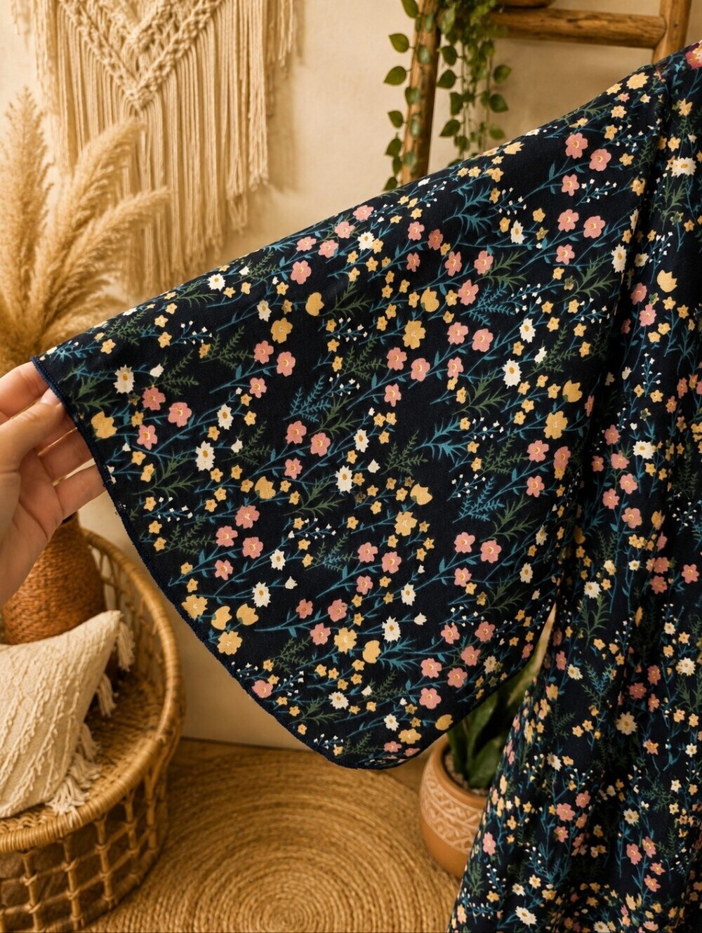 Keluummi Plus Size Boho Patchwork Floral Maxi Dress Wrap Neck US 22 - Picture 4 of 6
